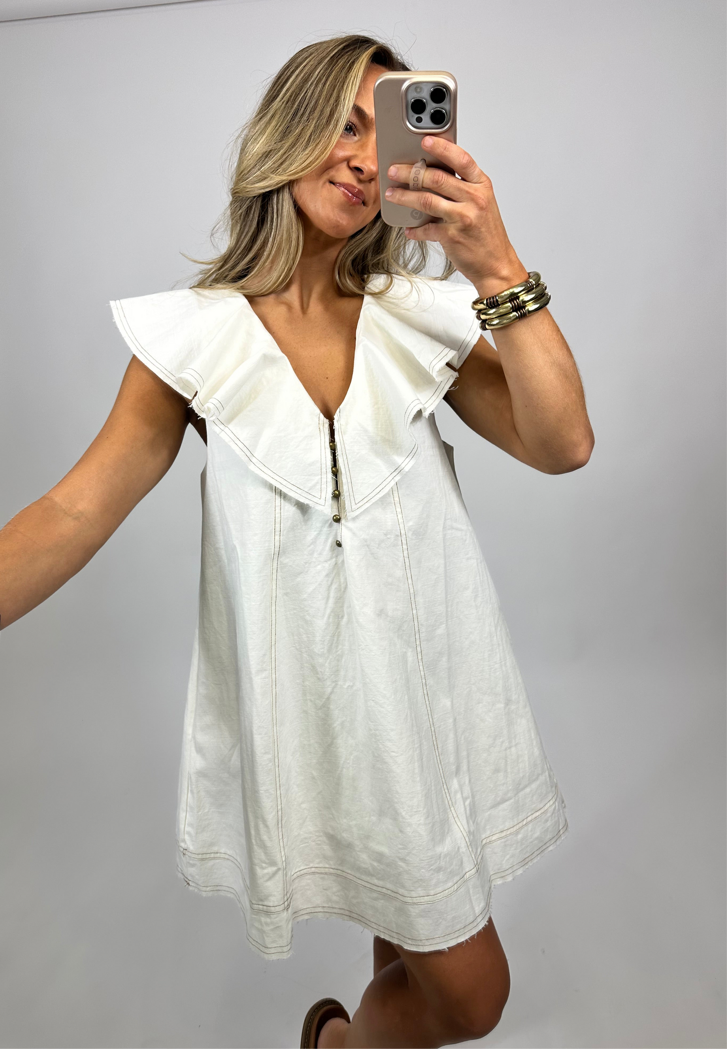 Reese Ruffled Collar Dress