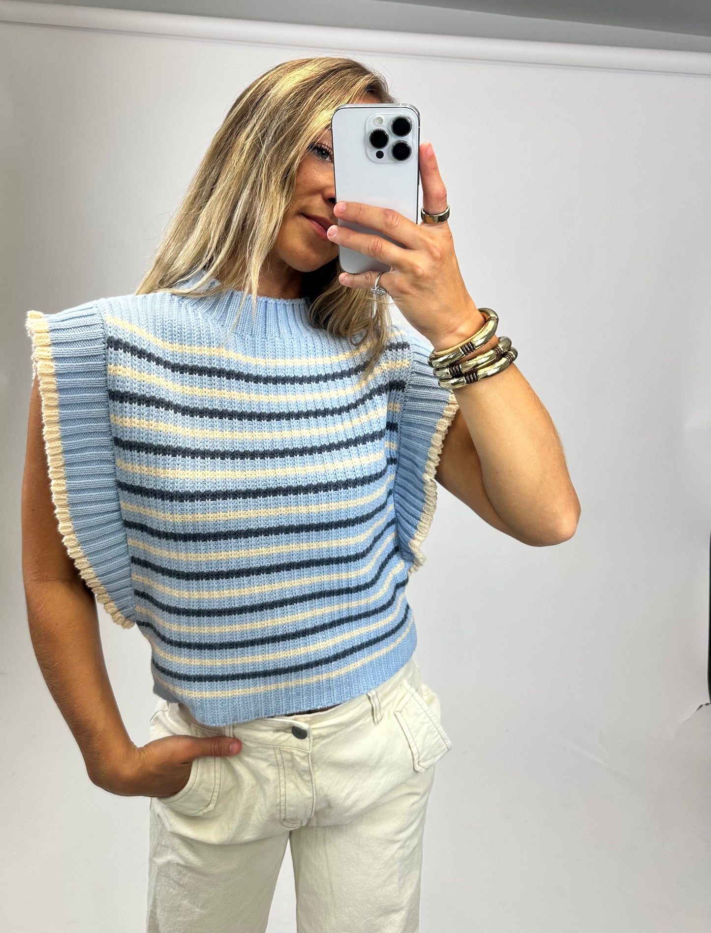 Wavey Ruffle Sweater Top