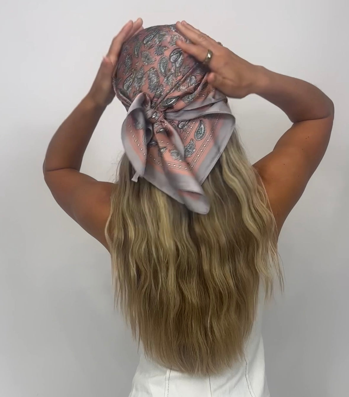 Indi Pink Paisley Silky Bandana