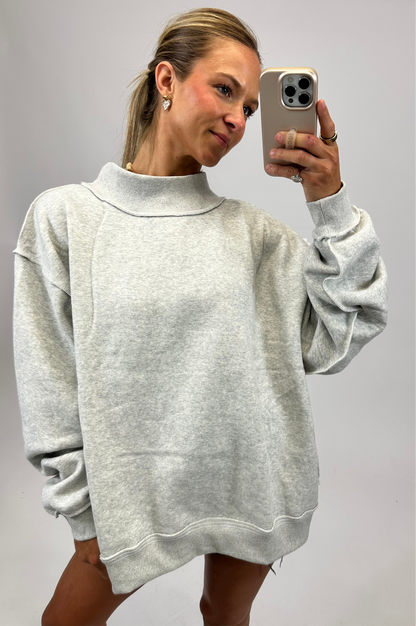 Solid Reversible Mock Neck Sweatshirt