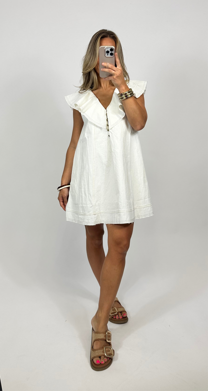 Reese Ruffled Collar Dress