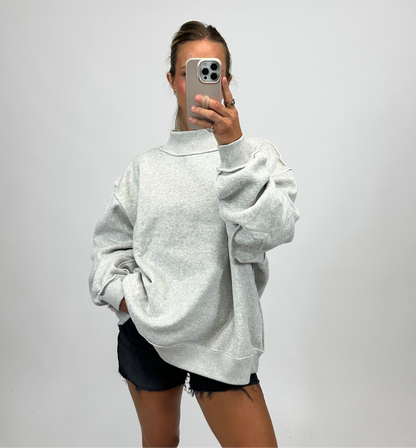 Solid Reversible Mock Neck Sweatshirt