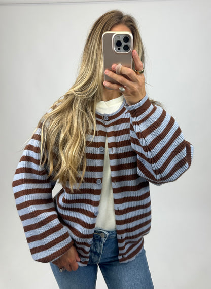 Autumn Stripe Raglan Cardigan