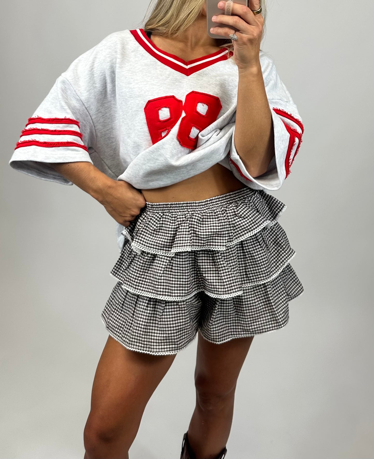 Mocha Ivory Ruffle Skort