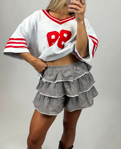 Mocha Ivory Ruffle Skort