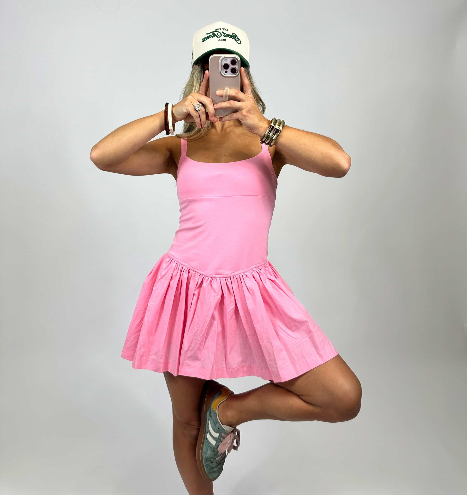 Hadley Active Dress Pink Athletic Dress with Built-In Shorts August Moon Hadley Active Dress Pink Athletic Dress with Built-In Shorts August Moon