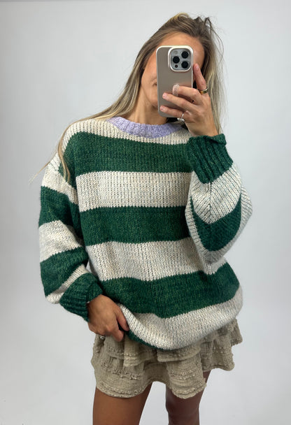 Lavender Grove Stripe Sweater