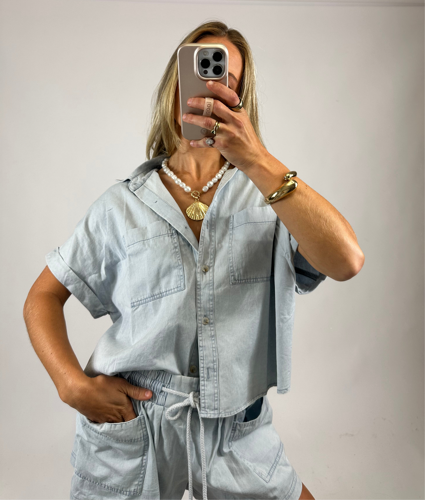 Seaside Breeze Chambray Top | August Moon Boutique