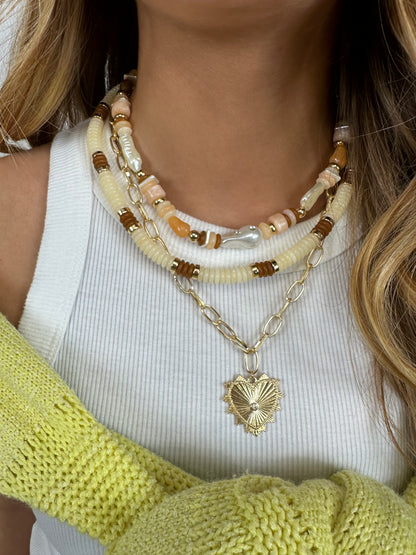 Lovers Layer Necklace - Beige