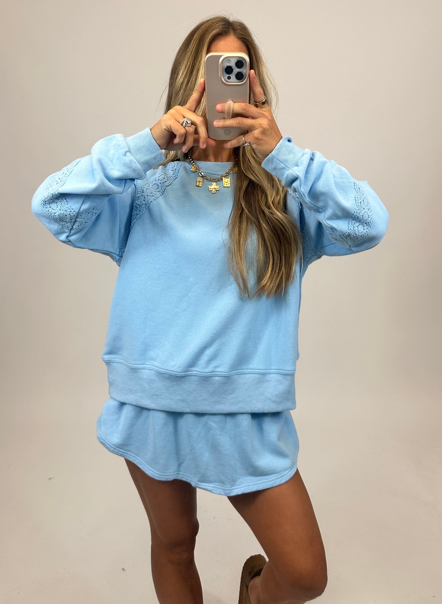 Skyline Lace Sweatshirt & Skort Set