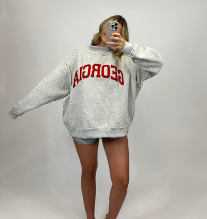Georgia & GA Reversible Mock Neck Sweatshirt