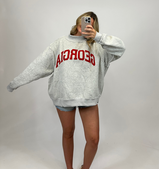 Georgia & GA Reversible Mock Neck Sweatshirt