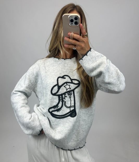 Western Charm Knit Sweater