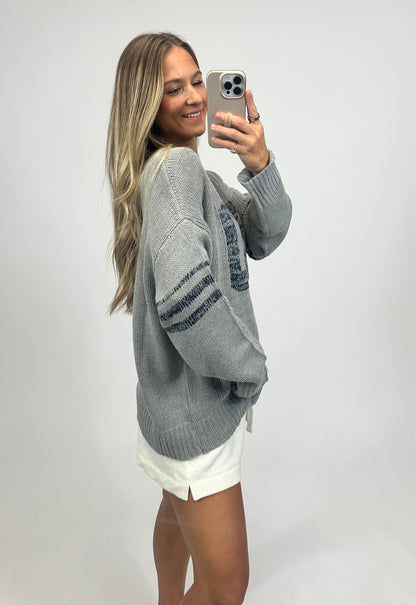 The Sideline Sweater- Gray