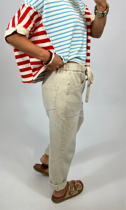 Monroe Slim Barrel Pants | August Moon Boutique