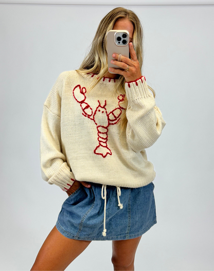 Lobster Love Sweater- Tan