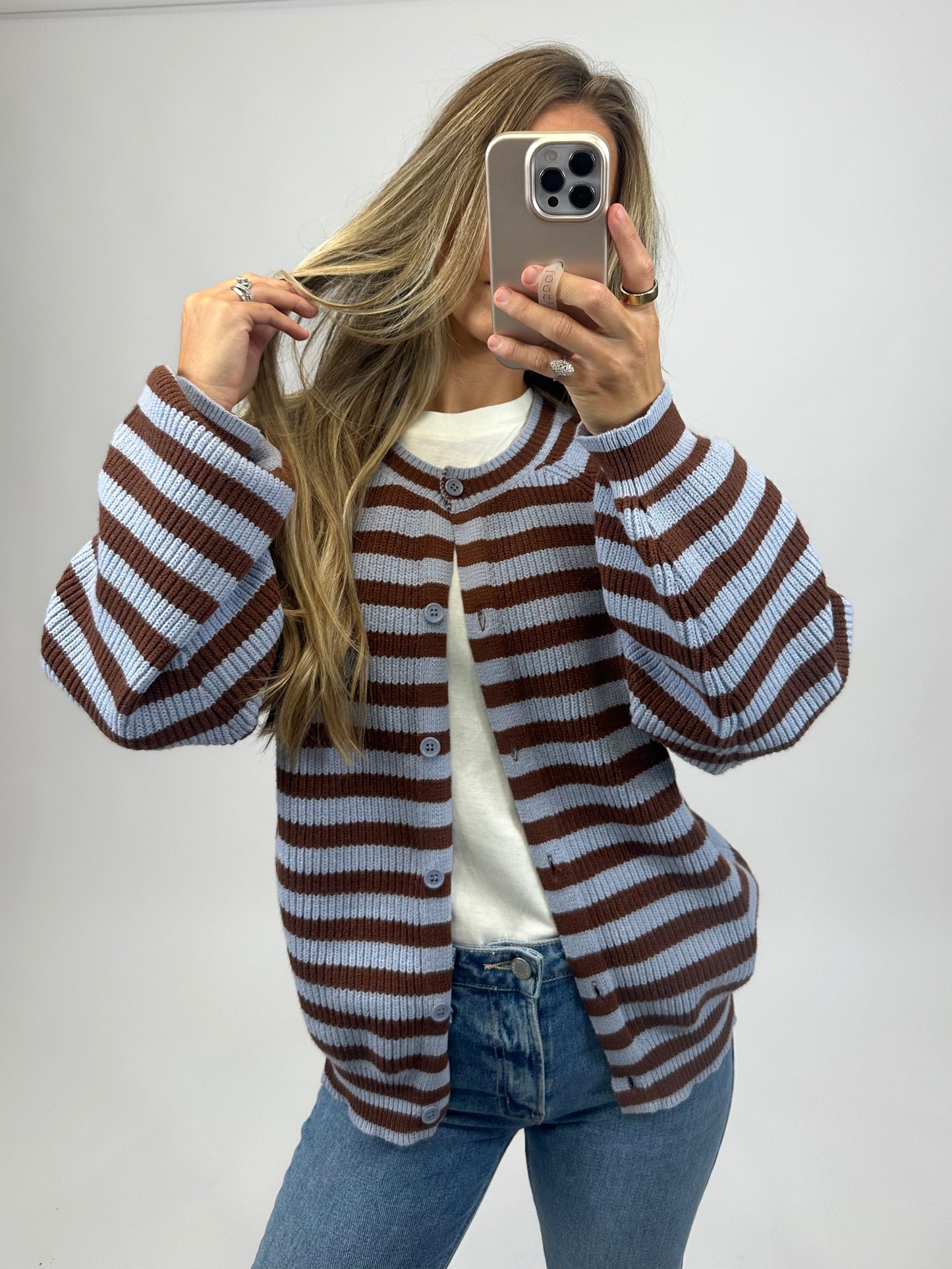 Autumn Stripe Raglan Cardigan
