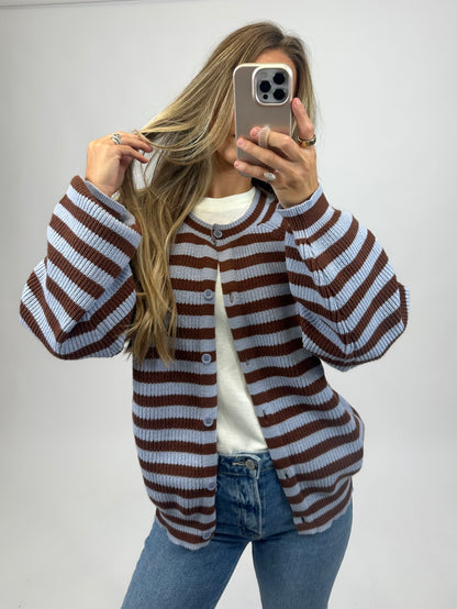 Autumn Stripe Raglan Cardigan