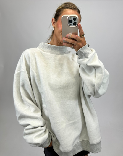 Solid Reversible Mock Neck Sweatshirt