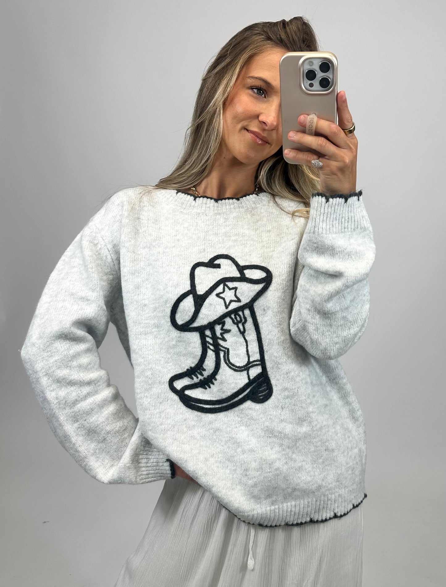 Western Charm Knit Sweater