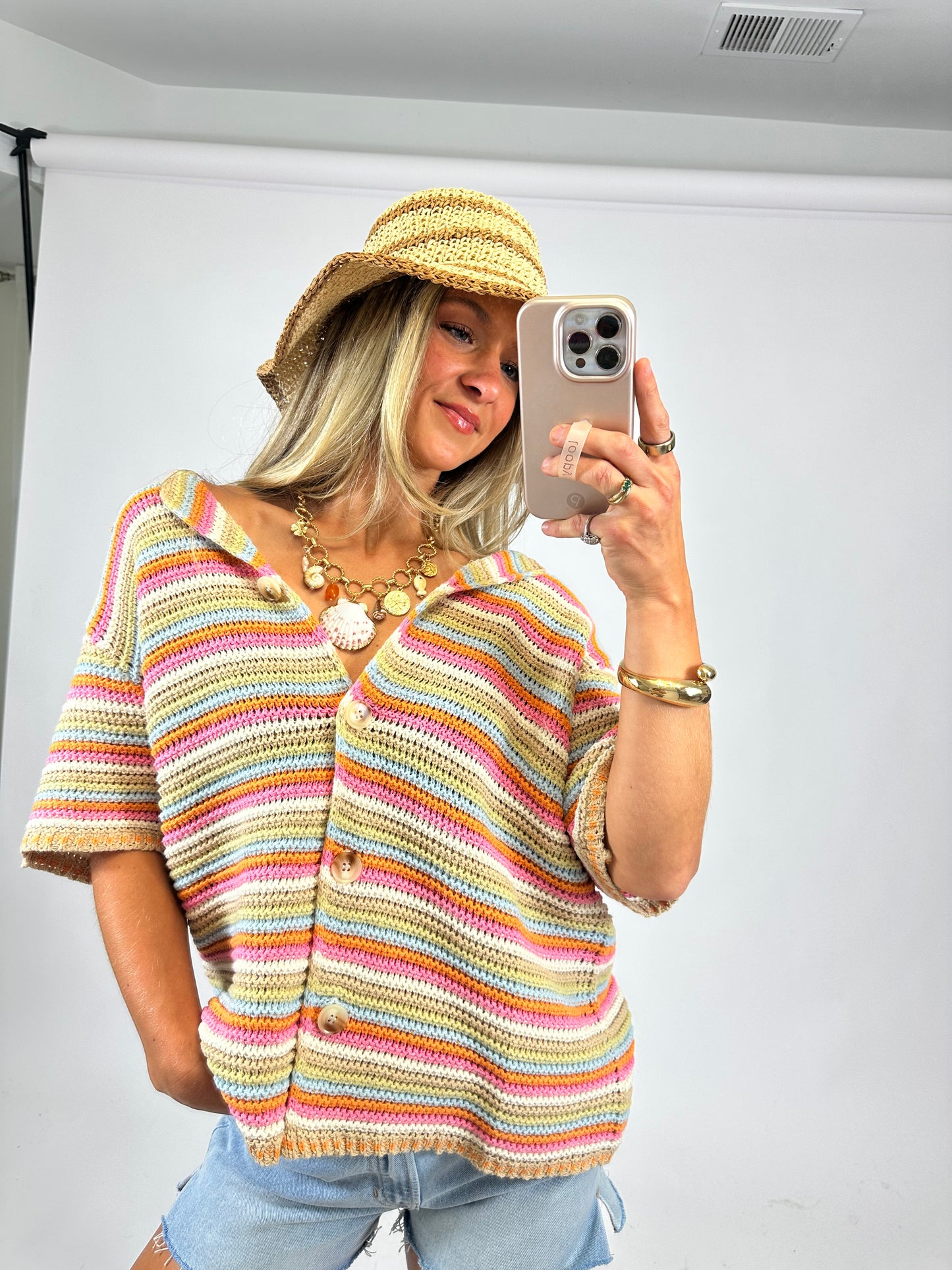 Sunset Stitch Shirt | August Moon Boutique