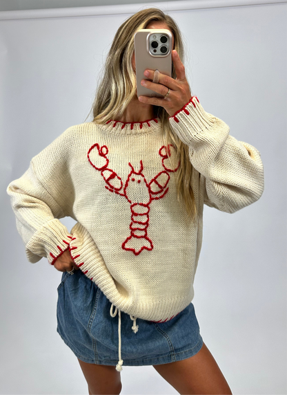Lobster Love Sweater- Tan