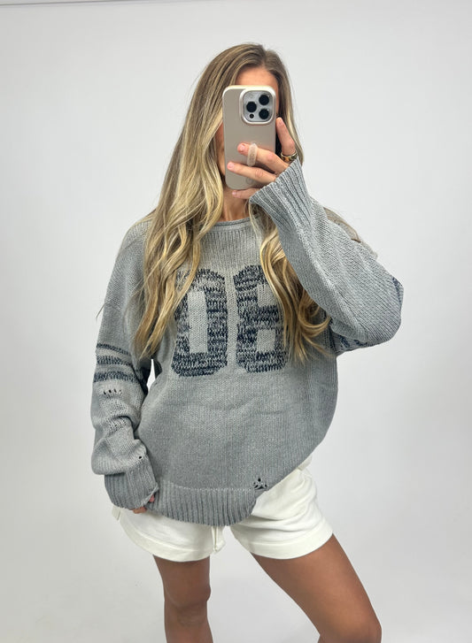 The Sideline Sweater- Gray
