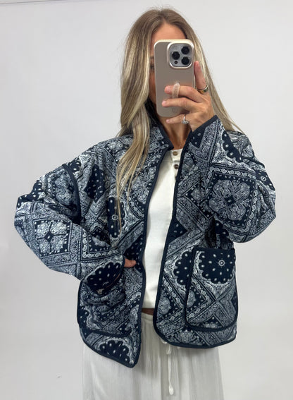 Midnight Bandana Quilted Jacket