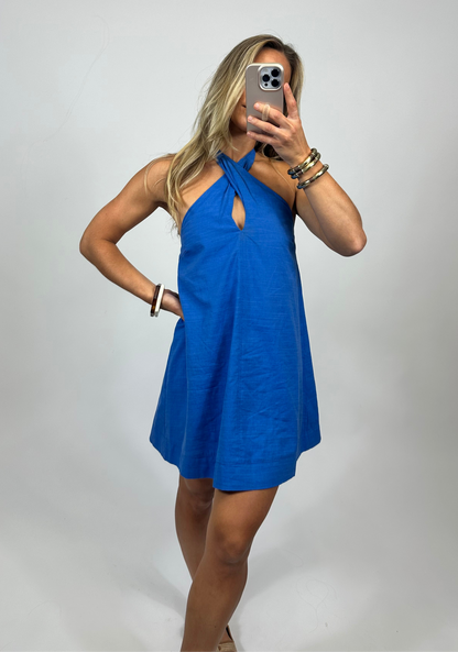 Malibu Halter Neck Mini Dress | August Moon Boutique