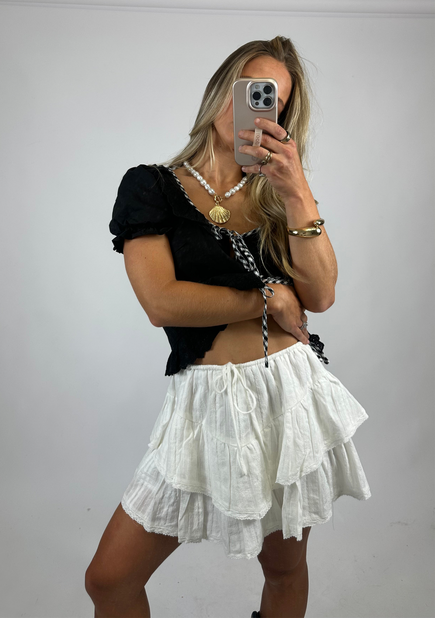 Embroidered Ruffle Skort | August Moon Boutique
