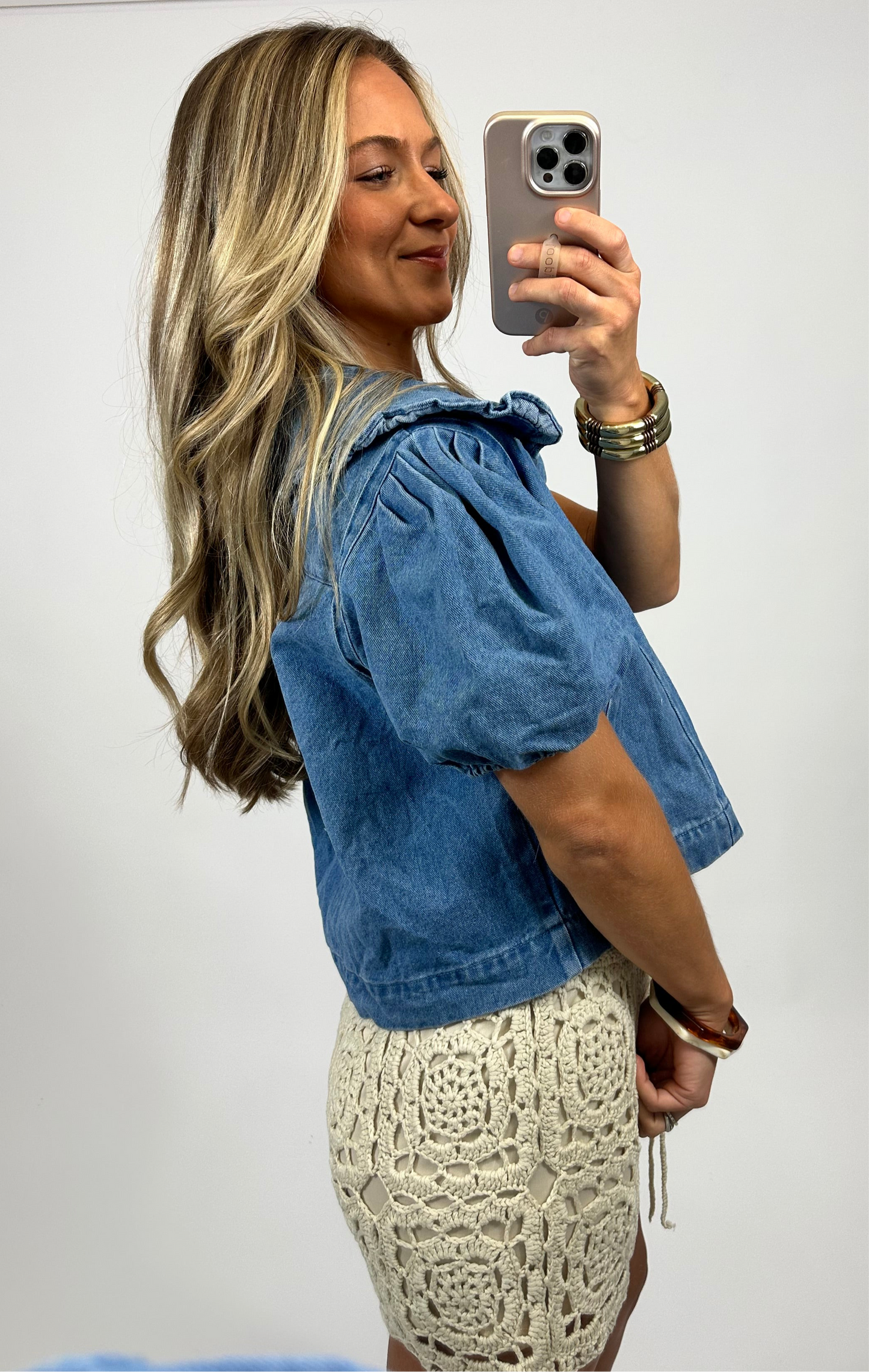 Goldie Denim Top | August Moon Boutique