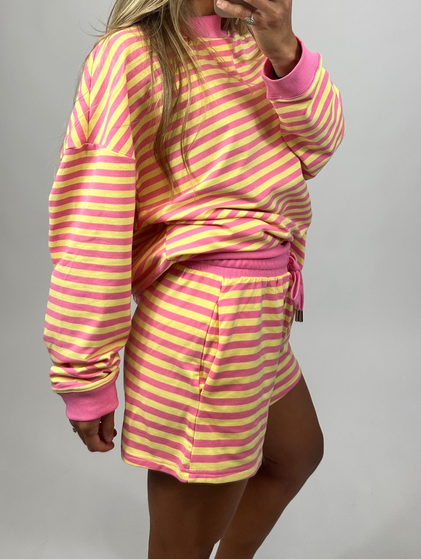 Pink Sunset Striped Lounge Shorts