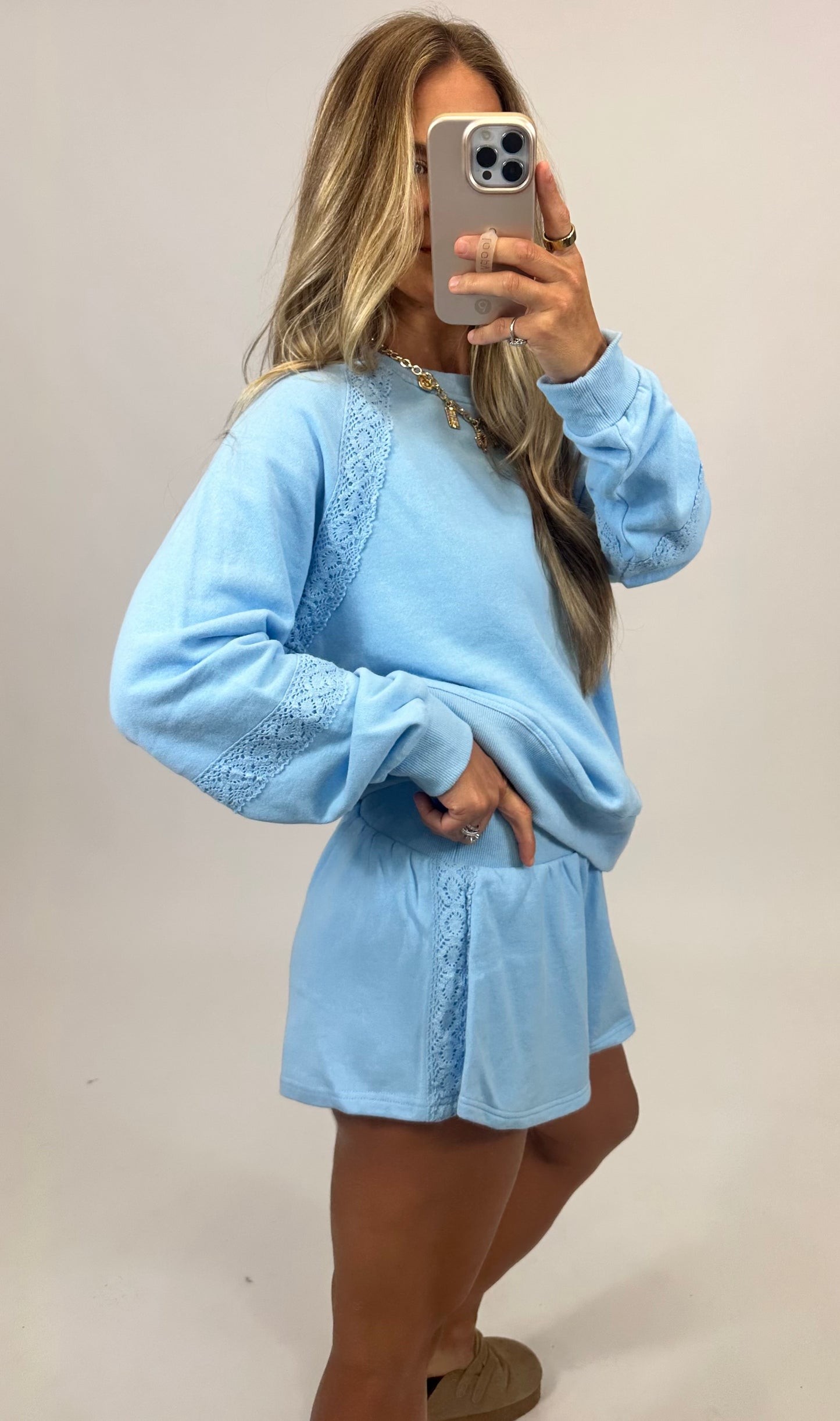 Skyline Lace Sweatshirt & Skort Set