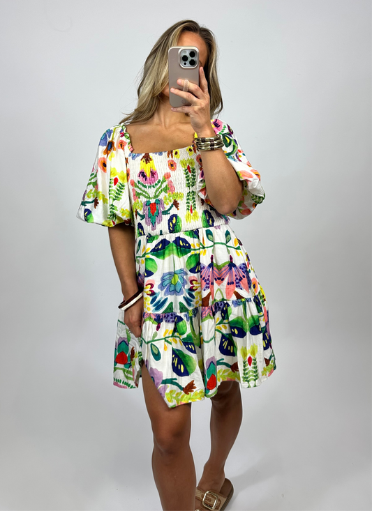 Brynn Puff Sleeve Mini Dress