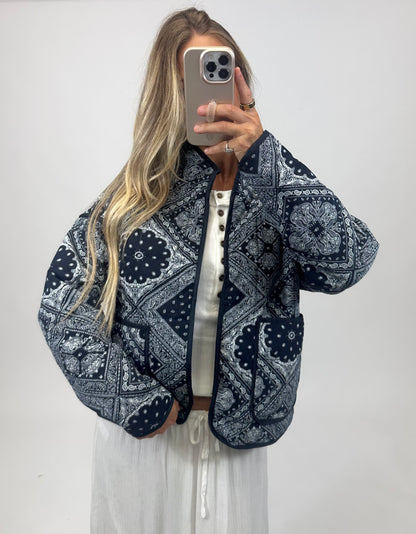 Midnight Bandana Quilted Jacket