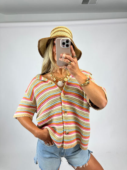 Sunset Stitch Shirt | August Moon Boutique