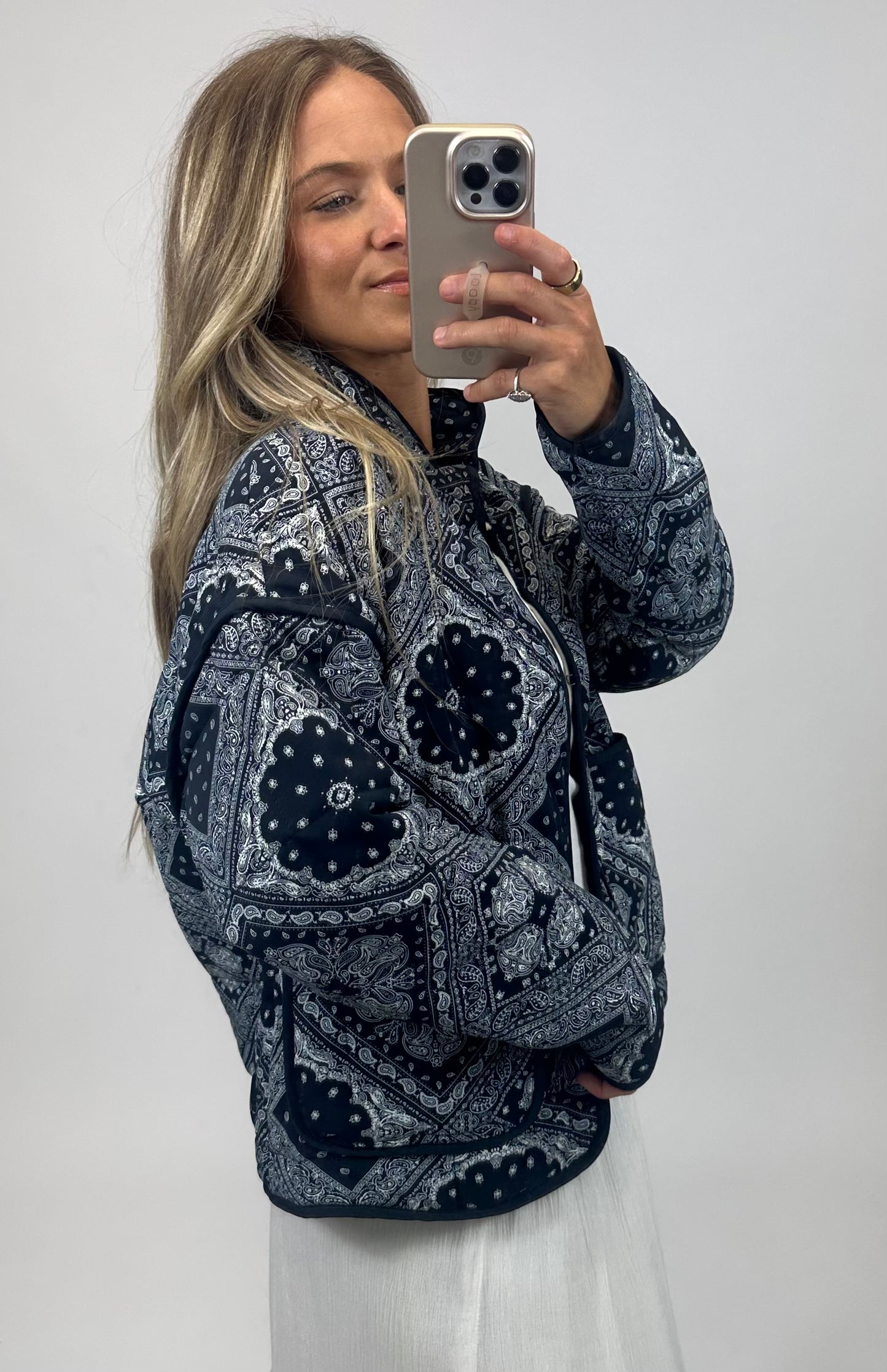 Midnight Bandana Quilted Jacket