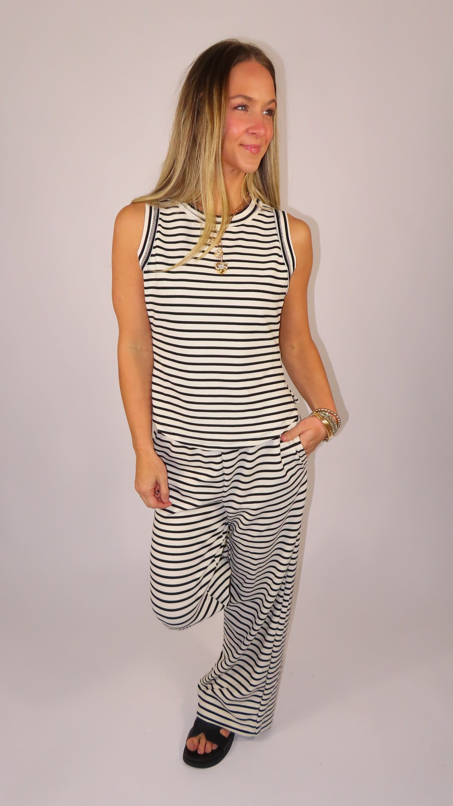 Metro Stripe Knit Pants