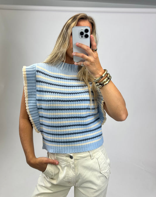 Wavey Ruffle Sweater Top
