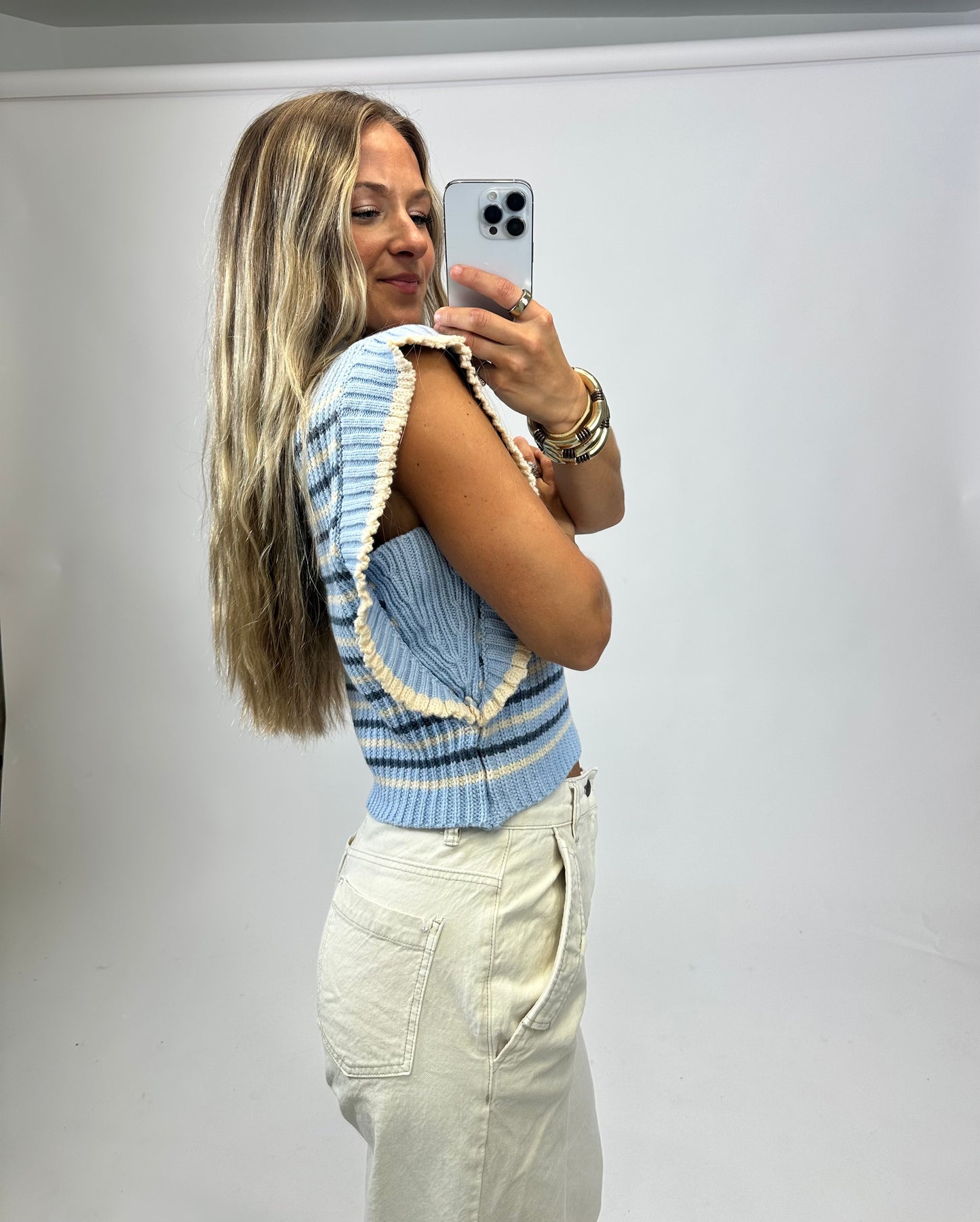 Wavey Ruffle Sweater Top