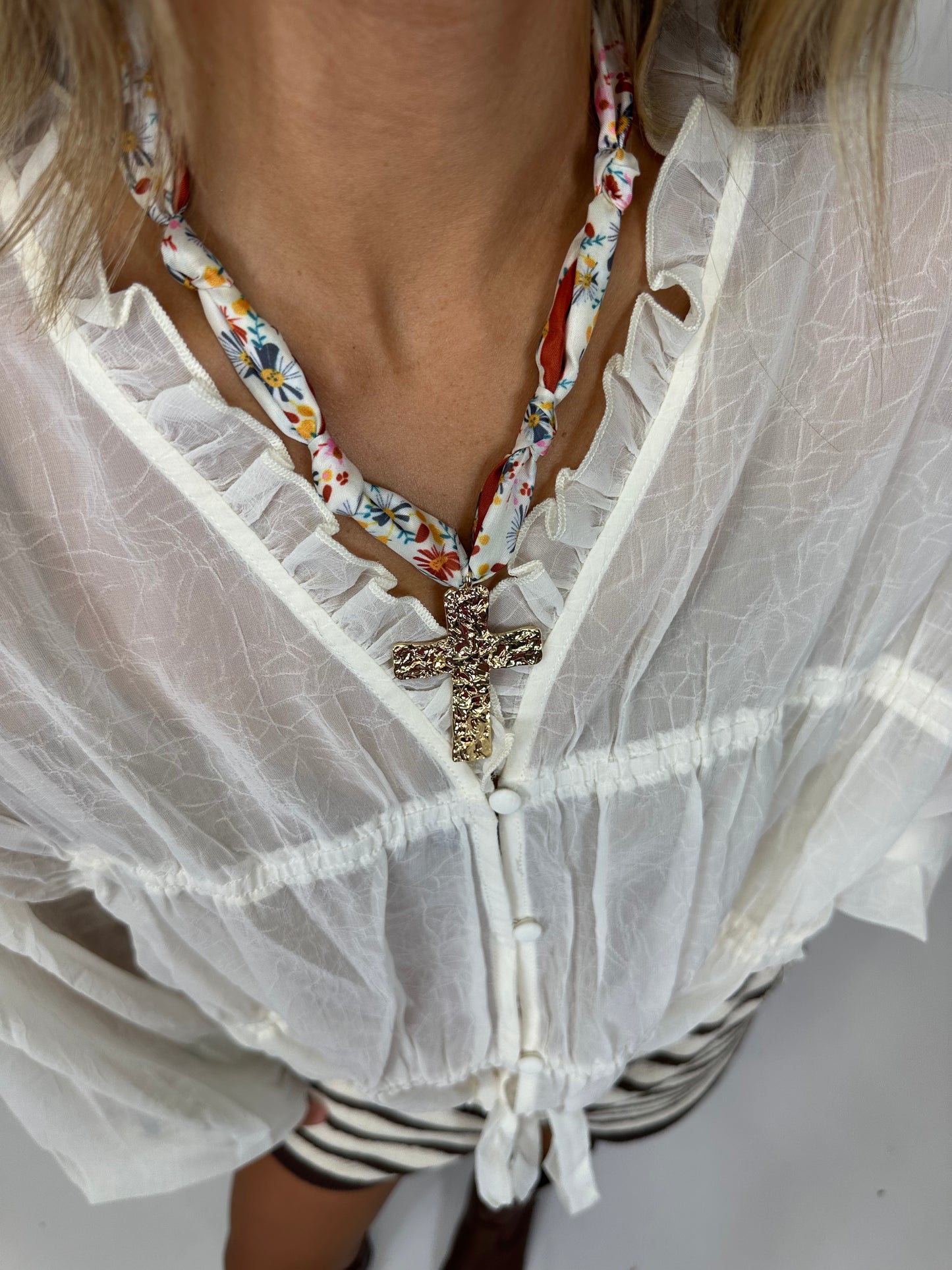 Radiance Cross Scarf Necklace