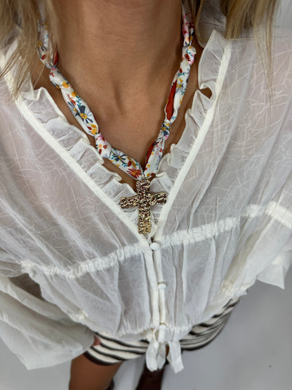 Radiance Cross Scarf Necklace