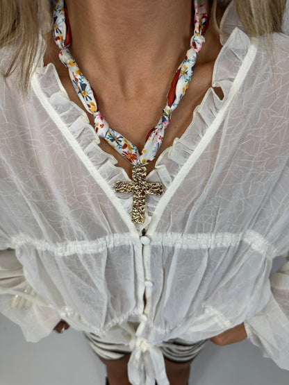 Radiance Cross Scarf Necklace